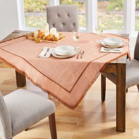 Better Homes & Gardens Chambray Cotton 50" x 50" Table Throw, Gingerbread Brown