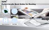 Acrylic Book Stand Clear Book Holder with 4 Bookmarks Open Large Book Display Stand for Cook Books Magazines, Newspaper, Textbooks(12*7in,8mm)