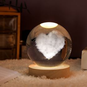 1pc Creative Crystal Ball Decoration, Desktop Night Light, Bedroom Night Light Valentine's Day Gifts Birthday Gifts (Items: Love Cloud)