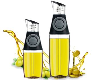 1pc Oil Dispenser Bottle; 17oz Olive Oil Dispenser Oil Sprayer; Clear Glass Refillable Oil And Vinegar Dispenser Bottle With Measuring Scale Pump For (Capacity: 250ml)