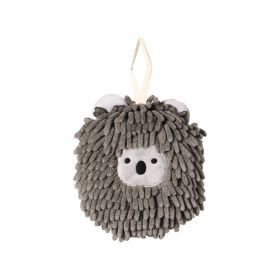 1pc Hand Towel Ball; Cartoon Hanging Towel; Quick Drying; Kitchen And Bathroom; Chenille Lovely Rag; Thickened Towel 6.69"√ó6.69" (Color: Koala)