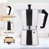 RAINBEAN Stovetop Espresso Maker 180ml For 3 Cups Espresso, Italian Moka Pot Coffee Maker, For Coffee Latte Mocha Cappuccino Macchiato Cuban Cafe Make